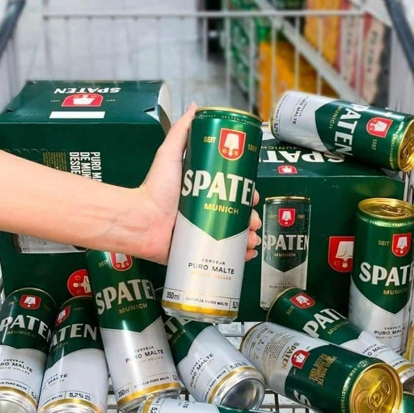 Pack Cerveja Spaten, Puro Malte, 350ml, Lata - 12 Unidades