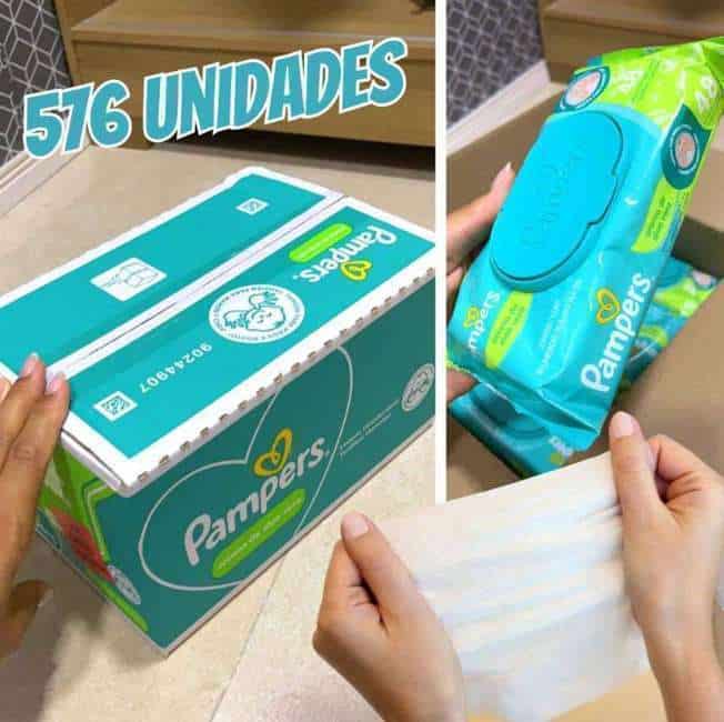 Pampers Lenços Umedecidos Aroma de Aloe Vera 576 Unidades