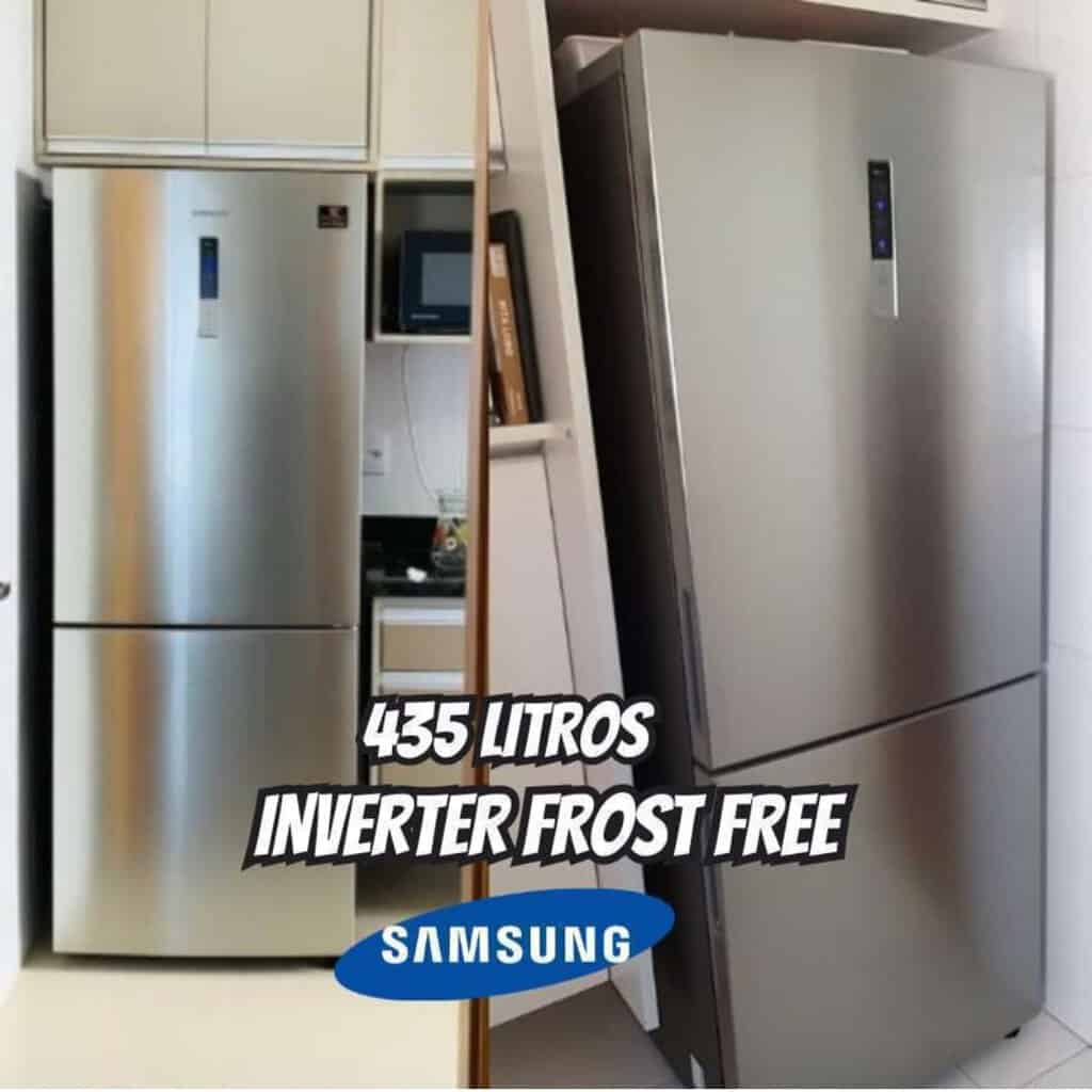 Samsung Refrigerador Bottom Freezer Barosa de 02 Portas Frost Free com 435 L e Painel Eletrônico Inox Look - RL4353RBASL