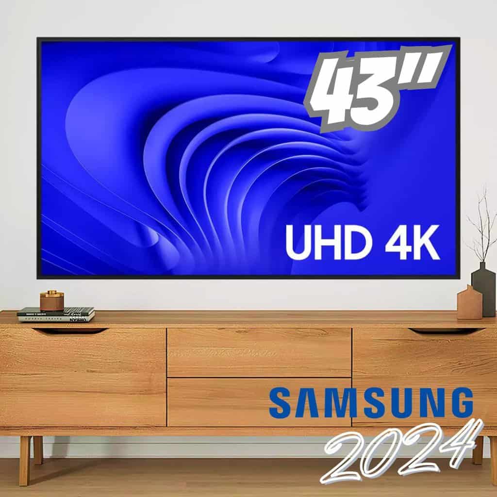 Smart TV 43" UHD Samsung 4K 43DU7700 2024 Processador Crystal 4K Gaming Hub Alexa built in