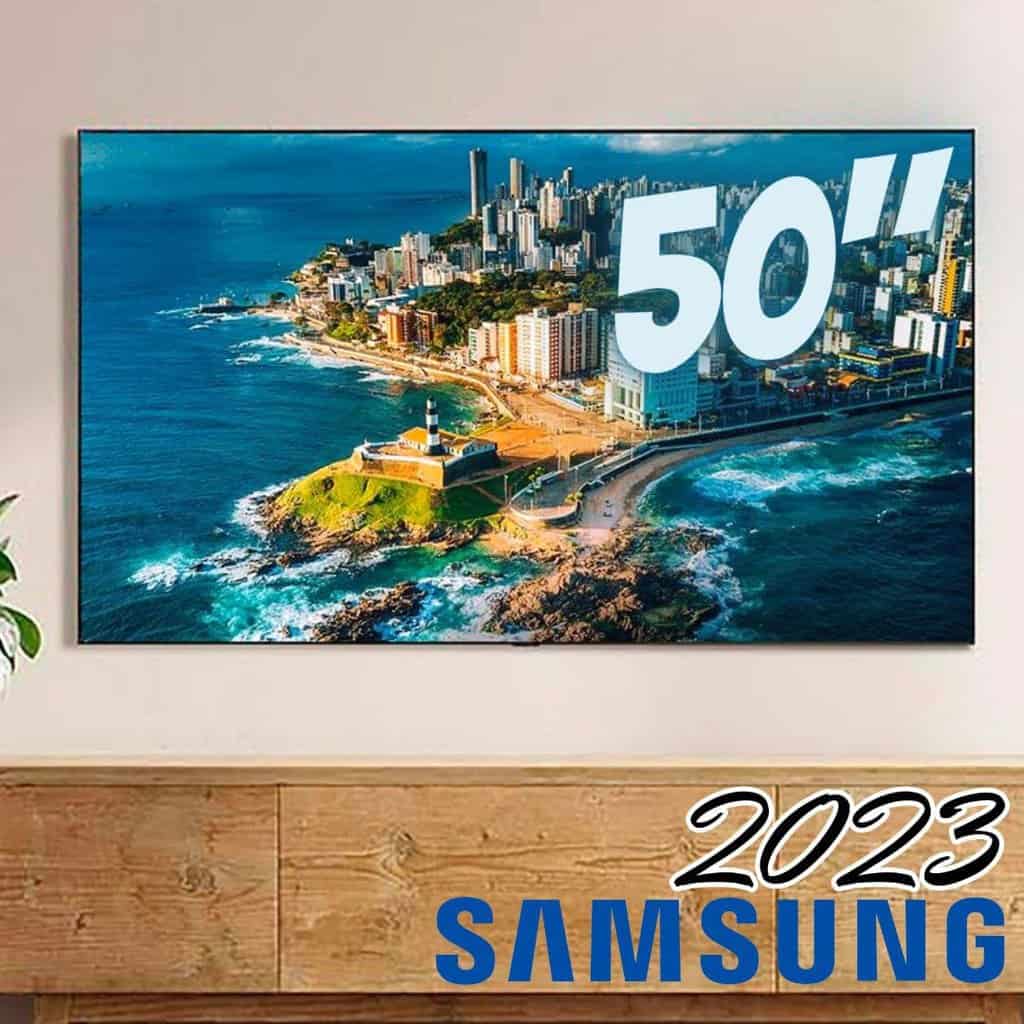 Smart TV Samsung 50" UHD 4K 50CU7700 2023, Processador Crystal 4K, Visual Livre de Cabos, Alexa