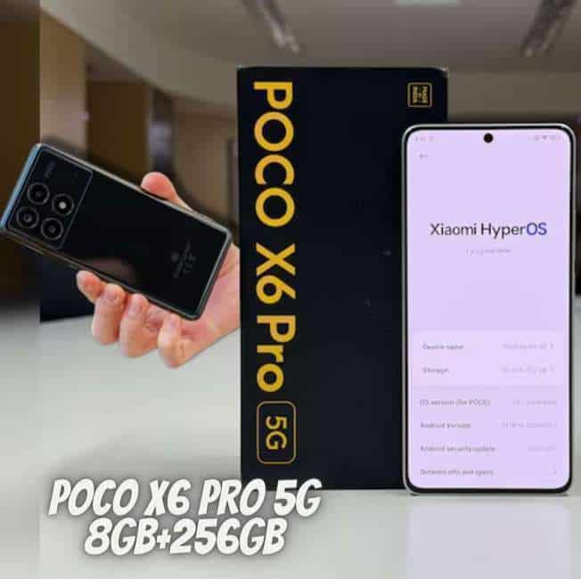 Smartphone Xiaomi POCO X6 Pro 5G 8GB+256GB NFC Dimensity 8300-Ultra 64MP triple camera 67W 120Hz AMOLED Global Version (Preto) – Estoque no Brasil