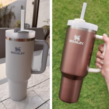 Stanley - Quencher H2.0 FlowState 1,18L - Copo de aço inoxidável com isolamento a vácuo, tampa e canudo, para água, chá gelado, café, smoothies e muito mais, Rose Glow