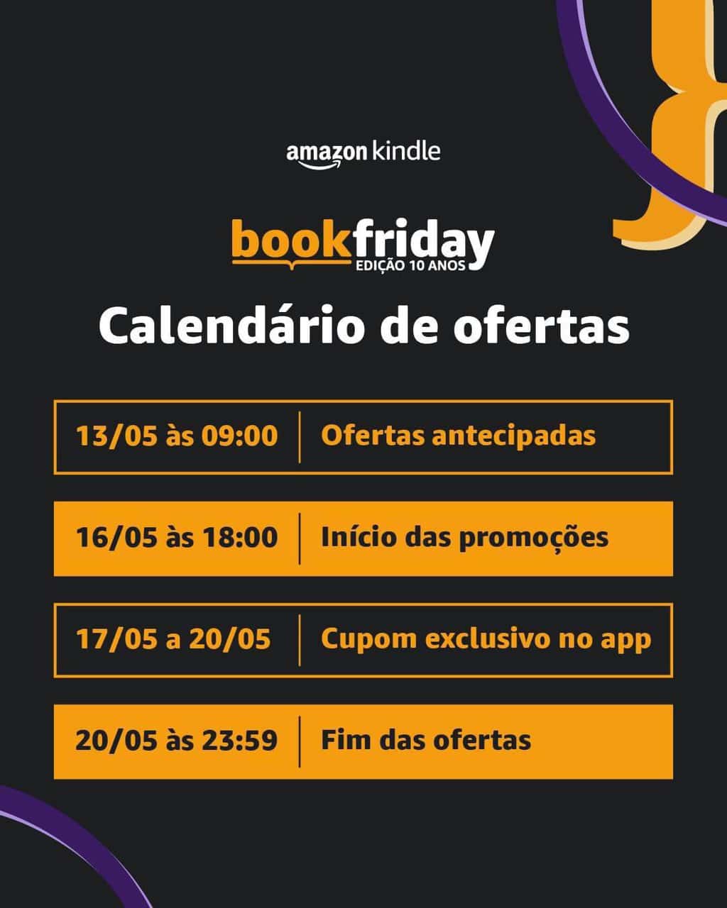 VEM AI BOOKFRIDAY AMAZON - CALENDÁRIO