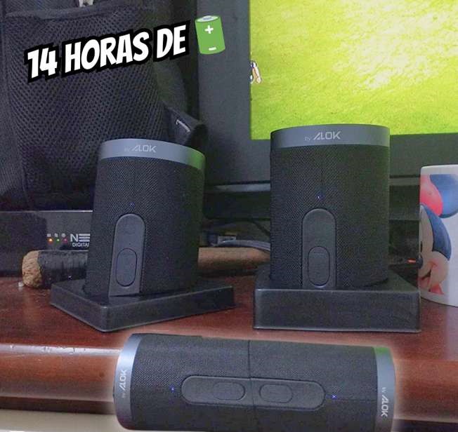 WAAW by ALOK Caixa de Som Speaker Bluetooth 2 em 1, Resistente à Água, 14 Horas de Reprodução WAAW US 200SB DUO