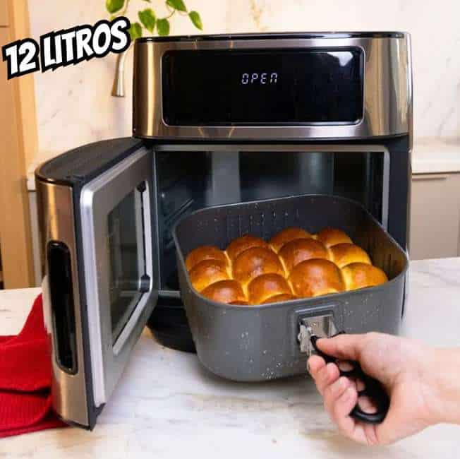 Wap Cozinha lazer AIR FRYER OVEN DIGITAL 12L FW009547 cor Inox com preto 127V