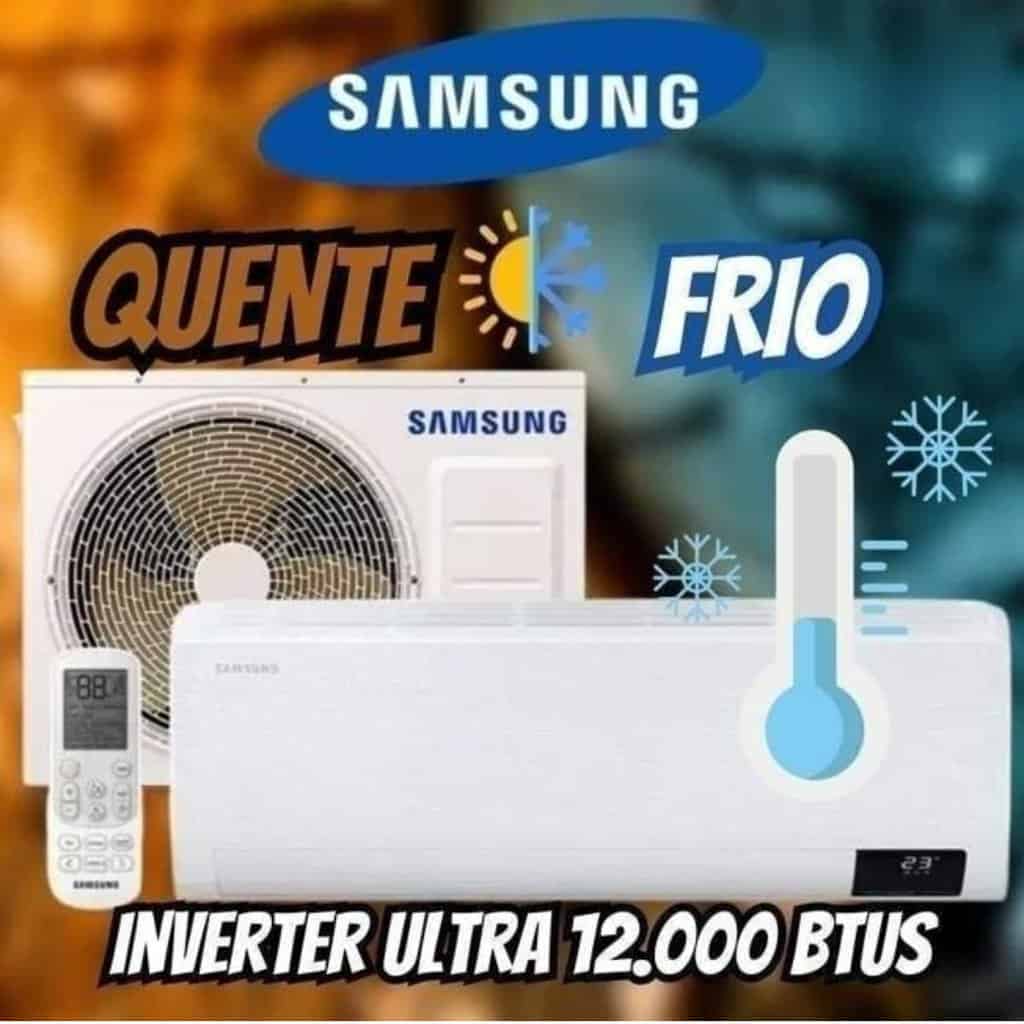 Ar-condicionado Split Inverter Samsung WindFree Sem Vento 12.000 BTUs Quente e Frio AR12ASHABWKNAZ Branco 220V