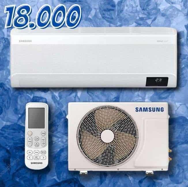 Ar-condicionado Split Inverter Samsung WindFree Sem Vento 18.000 BTUs Quente e Frio AR18ASHABWKNAZ Branco 220V Branco