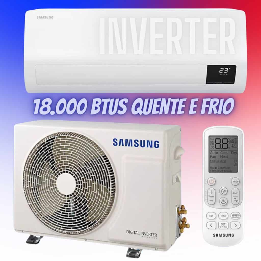 Ar-condicionado Split Samsung Digital Inverter Ultra 18.000 BTUs Quente e Frio AR18BSHZCWKNAZ Branco 220V Branco