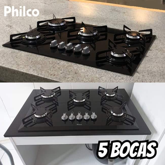 Cooktop Cook Chef 5, PHILCO, Preta, Grande