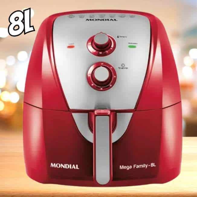 Fritadeira Elétrica sem Óleo/Air Fryer Mondial - AFN-80-RI Vermelha com Timer 220V