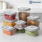 Jogo de Potes de Plástico Hermético Electrolux - com Tampa Quadrado 8 Peças