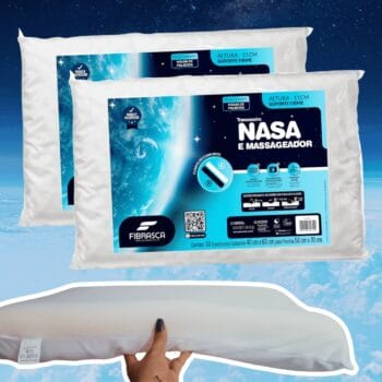 Kit 2 peças Travesseiro Nasa Up 3, para fronhas 50x70 cm, Fibrasca