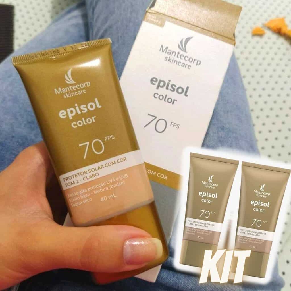 Mantecorp Skincare Episol Color Kit com 2 Protetores Solar com Cor FPS70 ( 5 opções de ton )