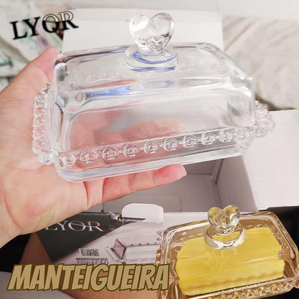 Manteigueira Com Tampa Coração Lyor 17X10,5Cm - Cristal