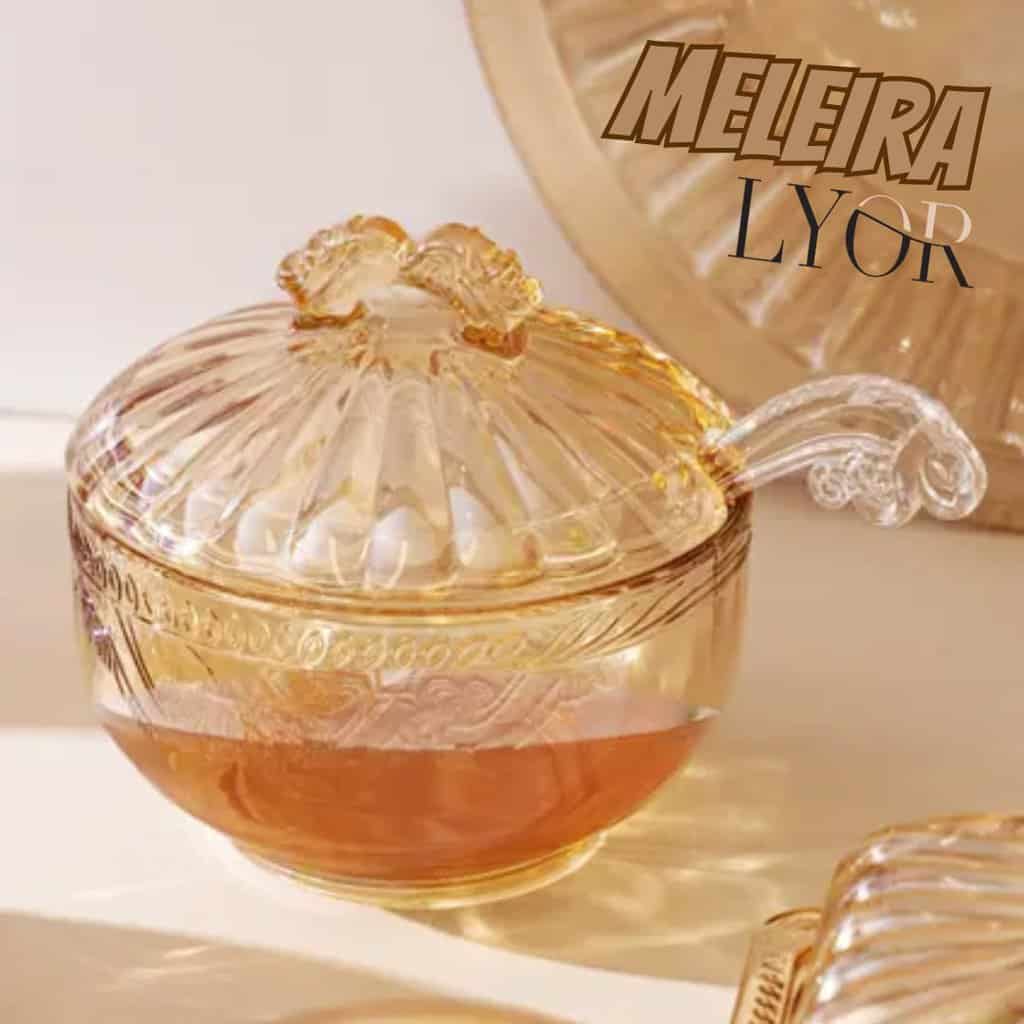 Meleira de Cristal Ecológico com Pegador Imperial Âmbar 12cm x 11,5cm - Lyor