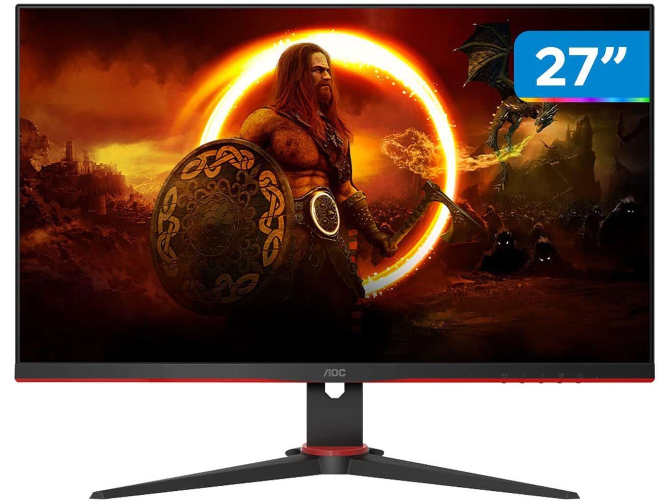 Monitor Gamer AOC Hero 27" 165Hz 1ms Ajuste de Altura 27G2S/BK