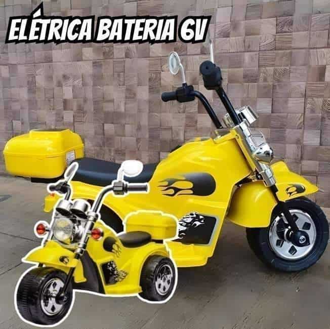 Moto Infantil Elétrica Bateria 6v Com Retrovisores Som Luz