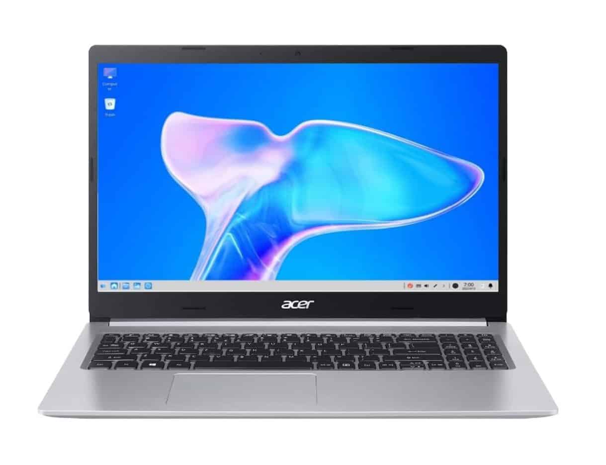 Notebook Acer Aspire5 A515-45-R36L AMD Ryzen7 5700U 12GB RAM (AMD Radeon) 512GB SSD 15.6” LED IPS Full HD Prata Teclado numérico Independente Linux Gutta