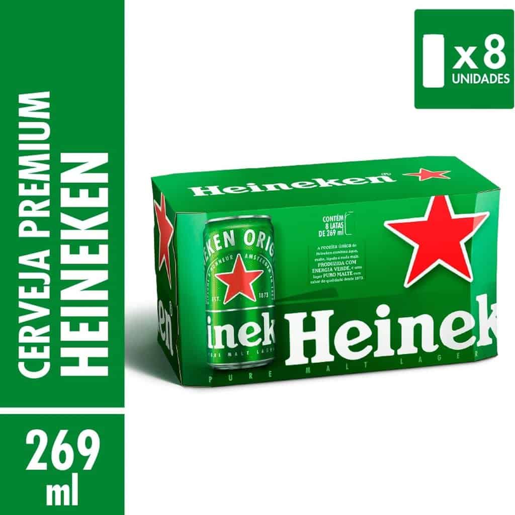 Pack Heineken Cerveja Pilsen - 8 latas de 269ml