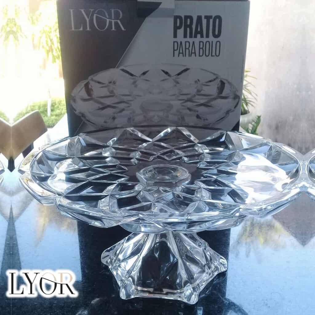 Prato para Bolo de Cristal Deli Diamond 30,5cm x 14,5cm - Lyor