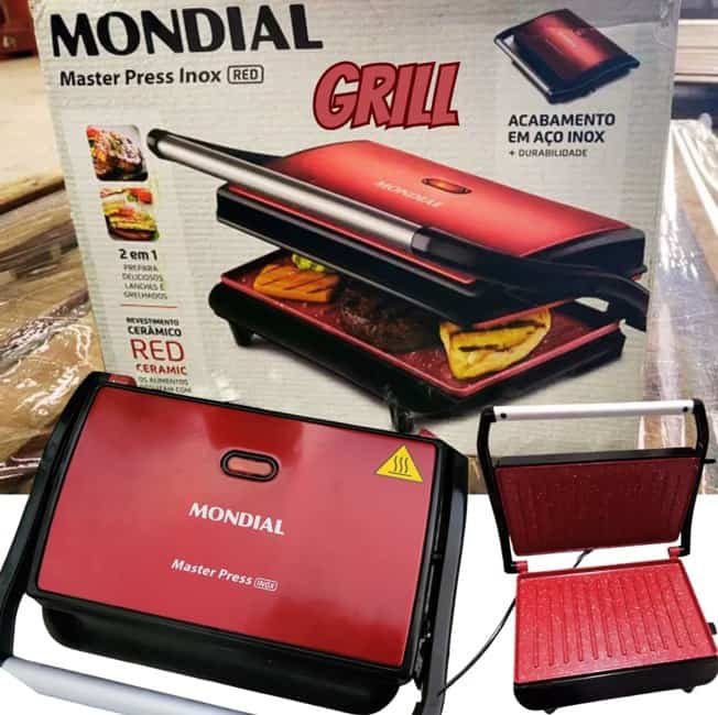 Press Grill Master Press Mondial, Red/inox - Pg-01-rc 110v Cor Vermelho