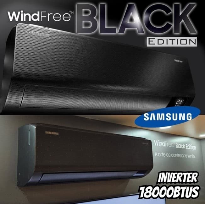 Samsung Ar-condicionado Split Inverter WindFree Black Edition Sem Vento 18.000 BTUs Quente e Frio AR18CSECABTNAZ 220V