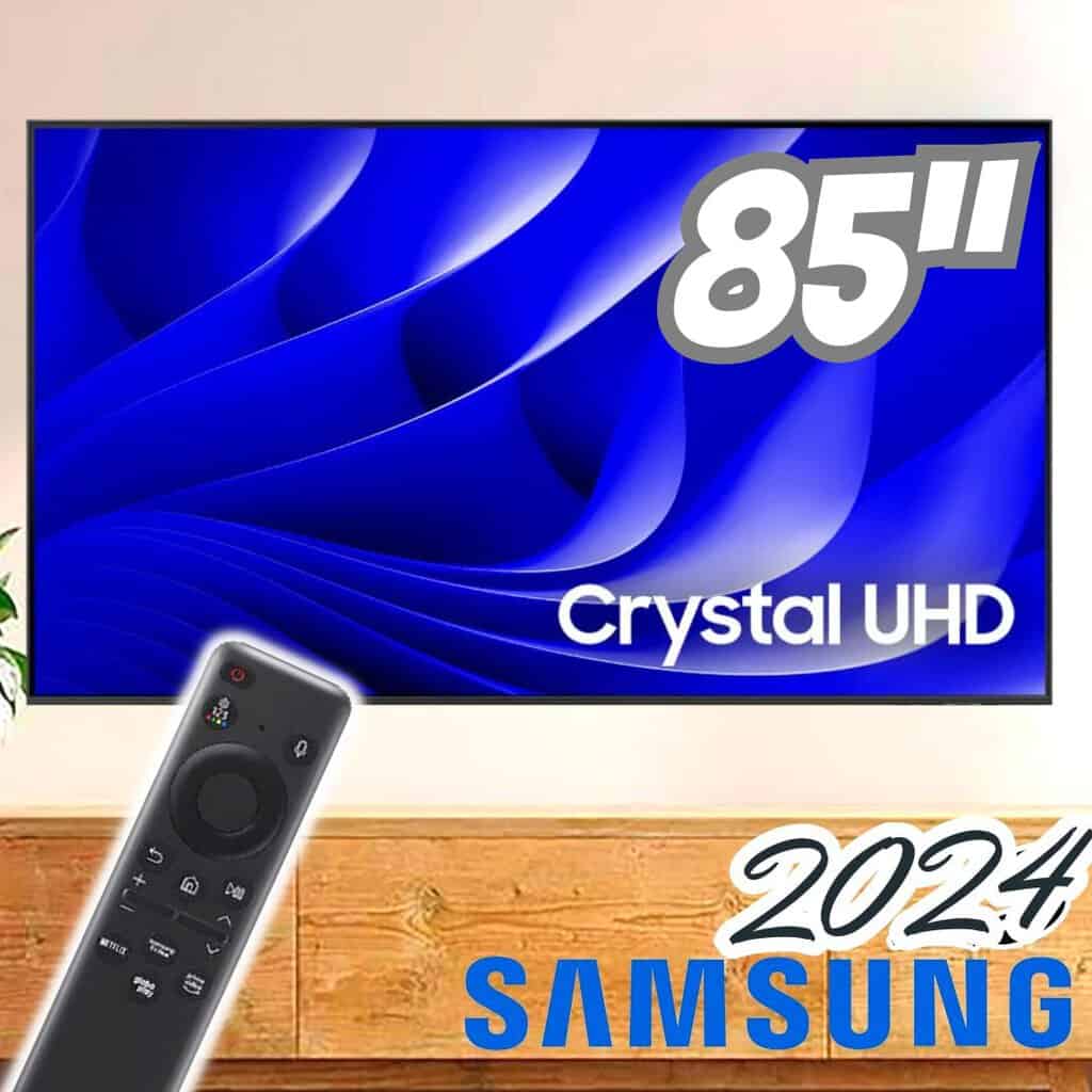 Smart TV 85” 4K Samsung Crystal UHD 85DU8000, Gamig Hub, AI Energy Mode, Alexa built in, Wi-Fi, Bluetooth, USB e HDMI