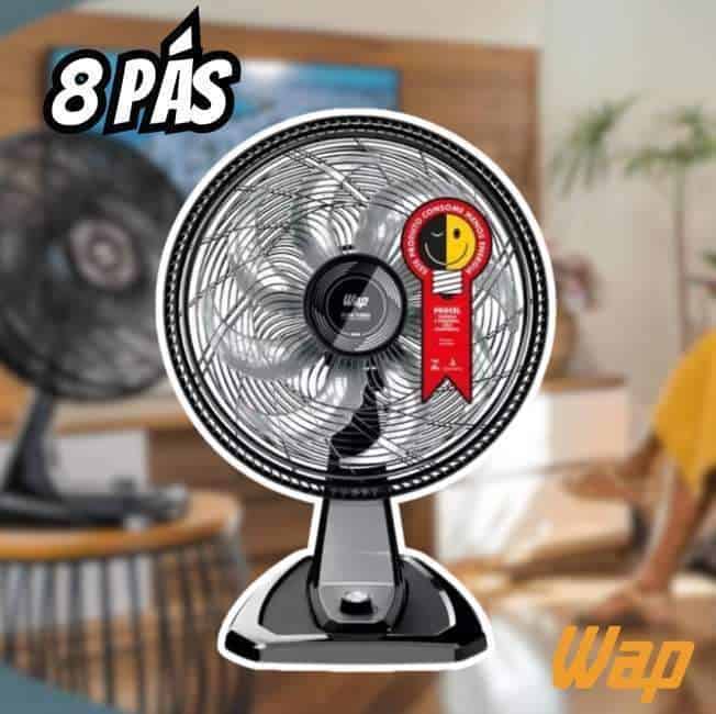 Ventilador de Mesa e Parede Wap Flow Turbo 8 Pás 180W 127V