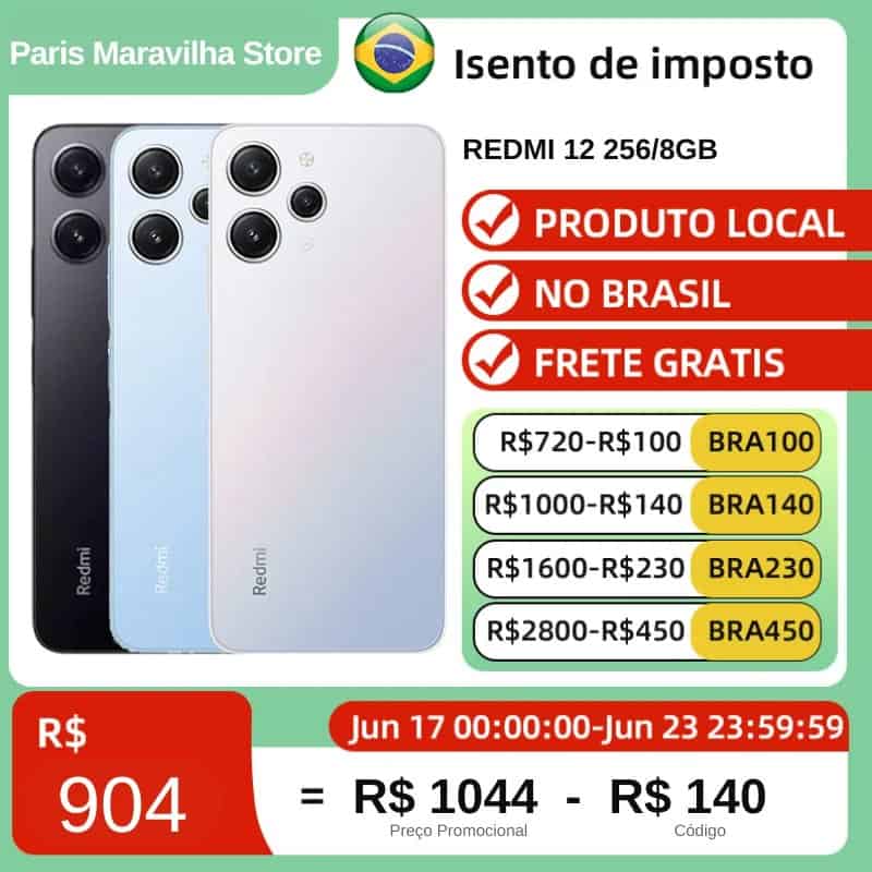 Xiaomi Redmi 12 - Estoque no Brasil