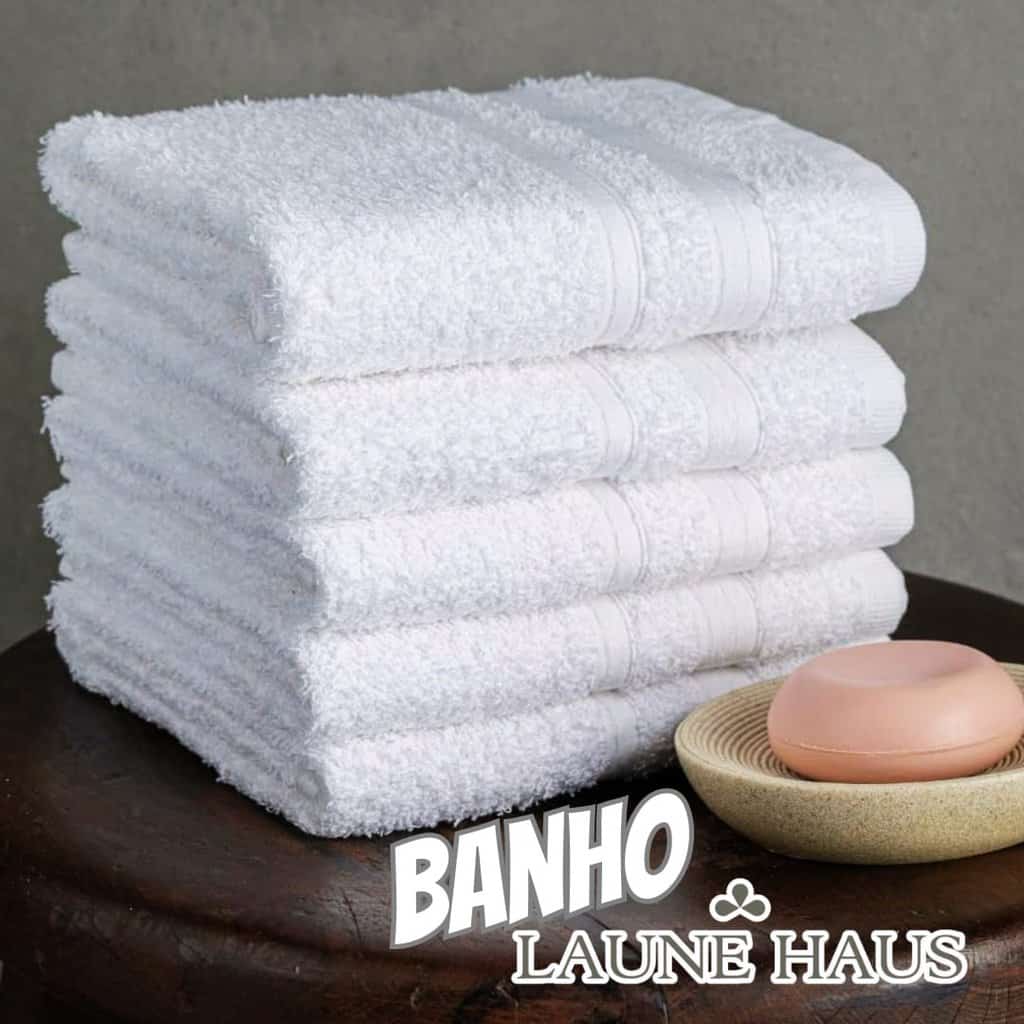 04 Toalhas Banho Hotelaria LAUNE HAUS Soft Max Toque Delicado e Volume Acentuado 100% Algodão