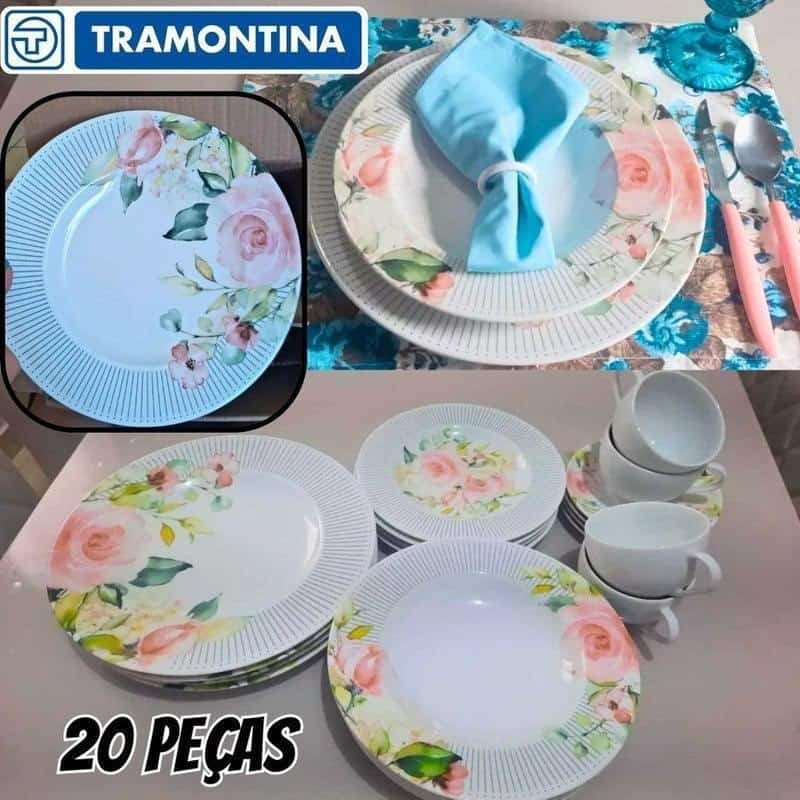 Aparelho De Jantar Tramontina Ornatta 20 Peças Branco