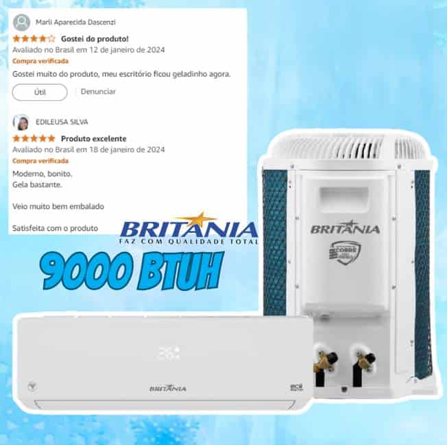 Ar Condicionado Split Hi Wall Eco Inverter Britânia 9000 BTU/h Frio Bifásico BAC9000IFM15 – 220 Volts