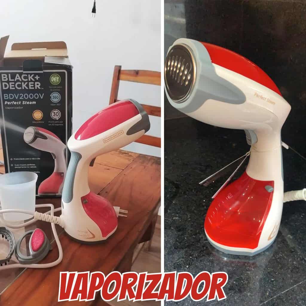 Black Decker Vaporizador, Ferro de Passar Roupa, Portátil e Higienizador, Vermelho, modelo BDV2000V, 127V