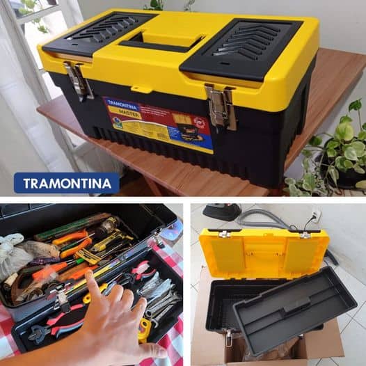 Caixa Plástica para Ferramentas 13 Tramontina Preto/Amarelo