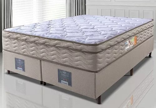 Cama Box Queen Colchão Ortopédico + Box 158x198x67 One Face Espuma D33 Dourado