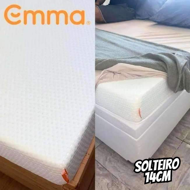 Colchão Solteiro de espuma Emma Basics 14cm - Firme e ortopédico com 5 anos de garantia