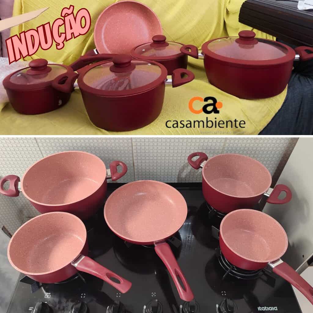 Conjunto com 5 Panelas, com Fundo Indução, Casambiente