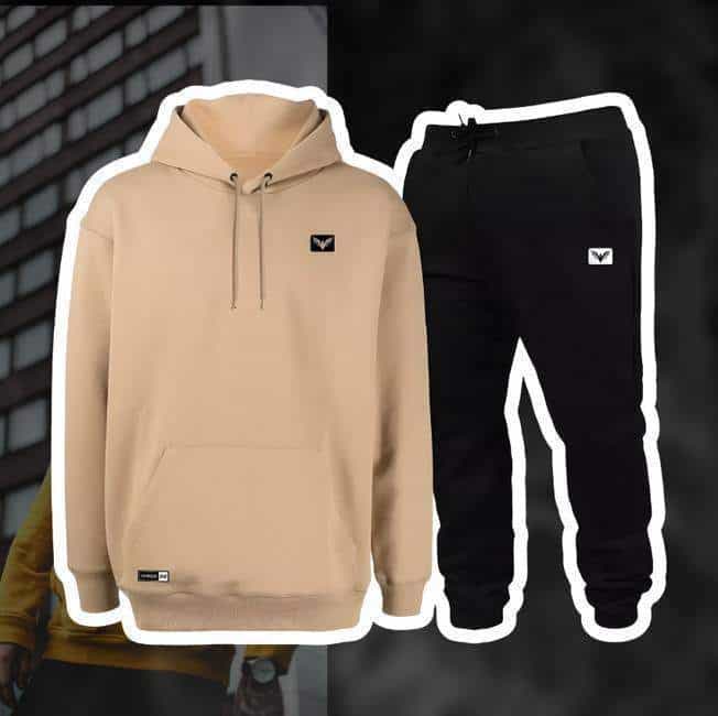 Conjunto De Frio Moletom Com Capuz Canguru Flanelado Preto