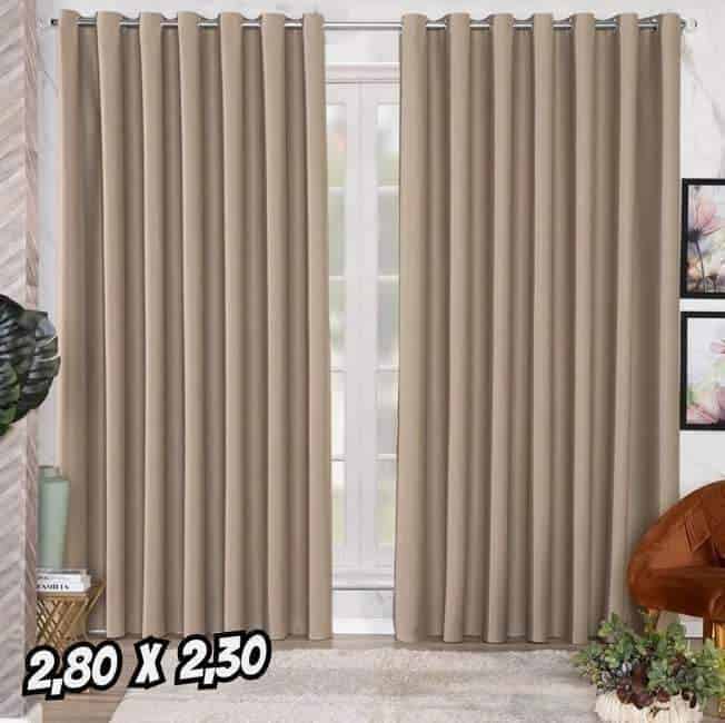 Cortina Blackout Tecido Grosso 2,80x2,30 Porta Sala Quarto