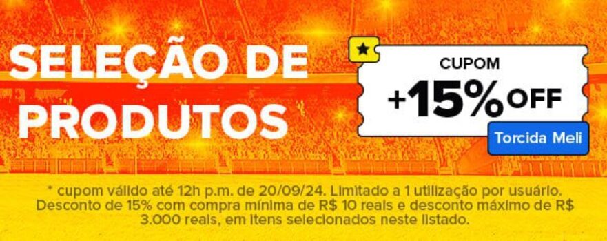Cupom 15% OFF em Selecionados - Mercado Livre