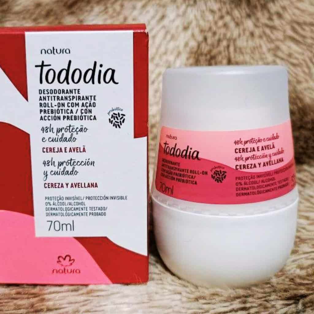 Desodorante Antitranspirante Roll on Tododia Cereja e Avelã 70 ml