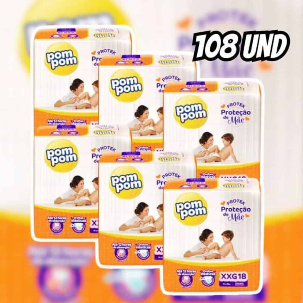 Fralda Pom Pom Protek Proteção de Mãe Jumbo