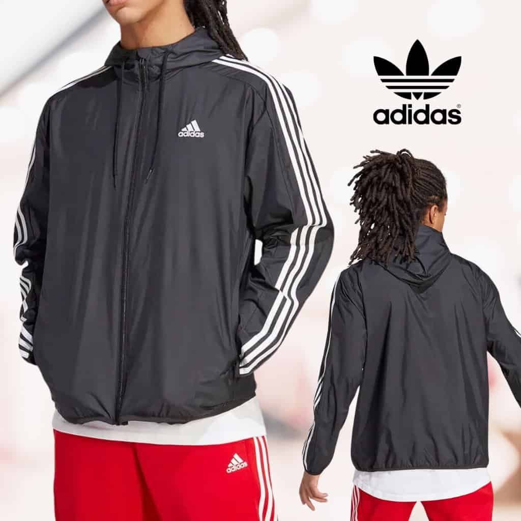 Jaqueta Corta Vento Adidas 3 Listras Masculina