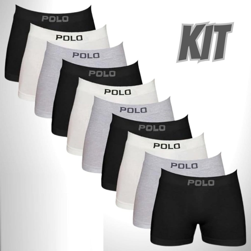 Kit 10 Cueca Boxer Algodão Cotton Box Masculina Premium - V1