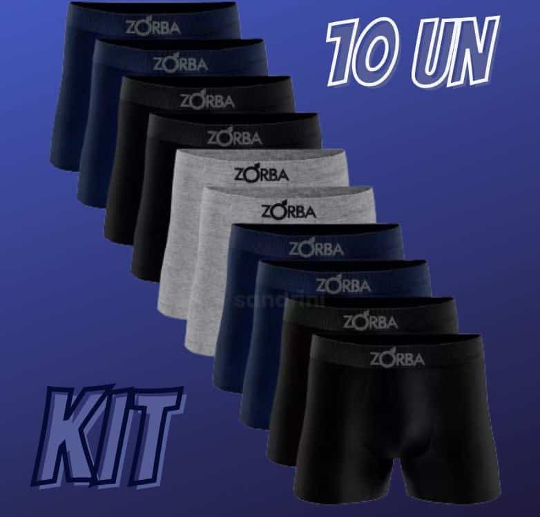 Kit 10 Cueca Boxer Zorba 781 Original Em Algodão Sem Costura