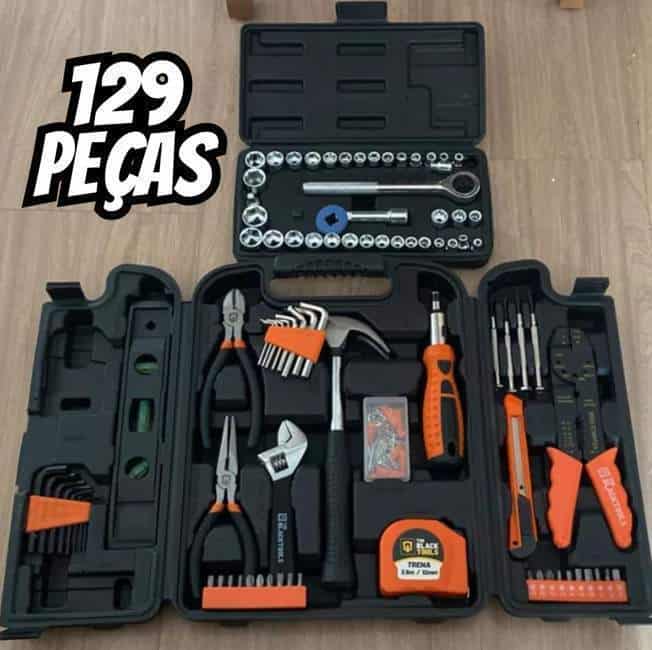 Kit Jogo De Ferramentas Completo C/ Soquetes E Chaves TBT12940K The Black Tools