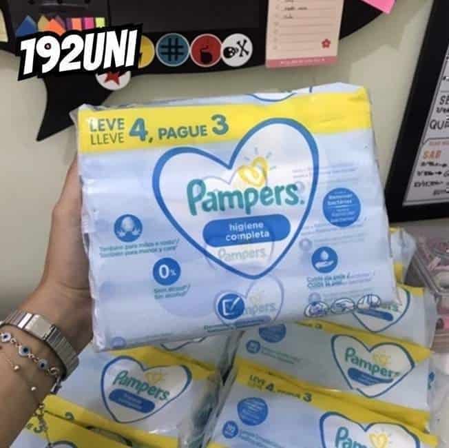 Lenços Umedecidos Pampers Higiene Completa Com 192 Unidades Leve 4 Pague 3