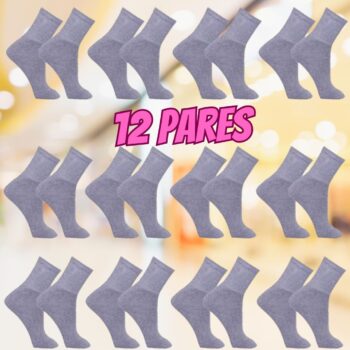 Meia Masculina Kit 12 Pares Cano Alto Sport Algodão Tamanho 39 a 43