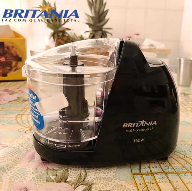 Mini processador, 2p, 160W, Preto, 220v, Britânia